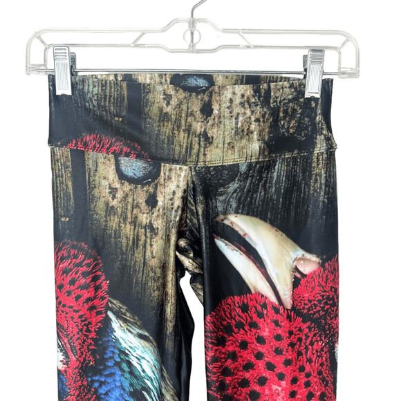 Venor Rooster Print Athletic Leggings Made in USA Activewear Pants Sz 1, XS - Picture 3 of 6